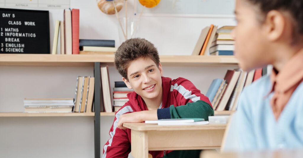 英語学習の苦痛から解放されて楽しく学ぶ様子