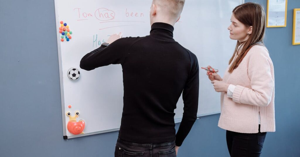 英語学習によって人生が変わる様子を描いたシンボリックなビジュアル