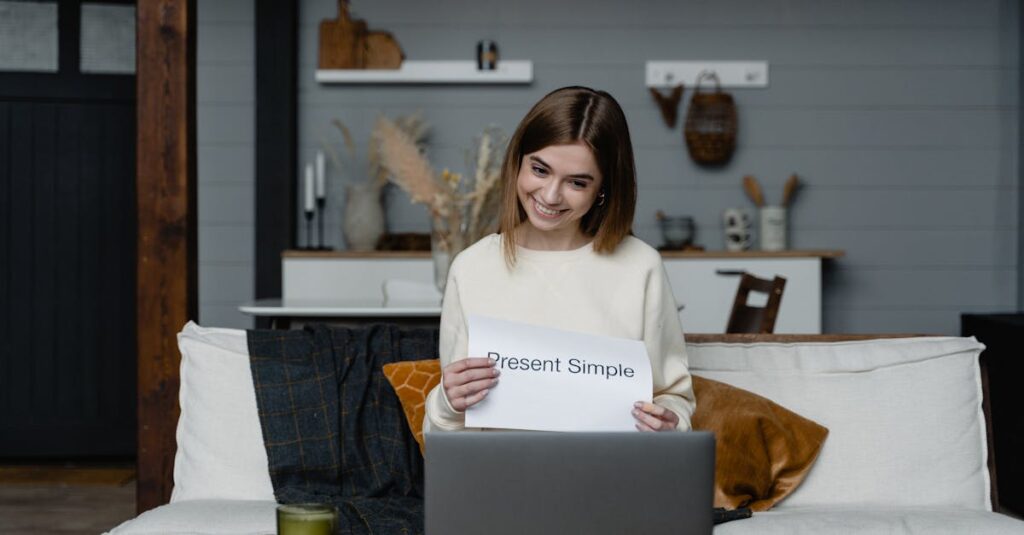 オンラインとパーソナライズで英語を学ぶ様子