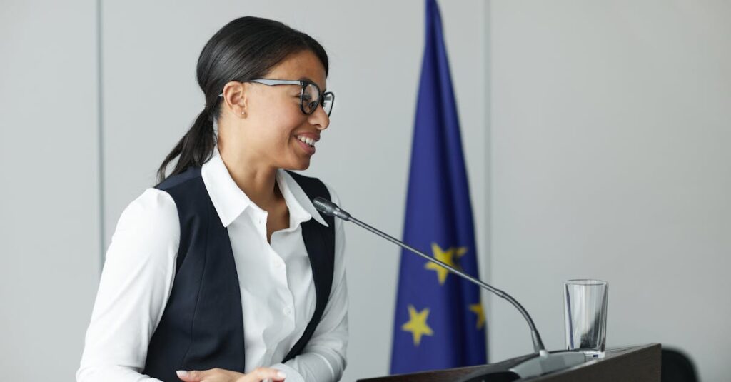 英語会議で積極的に発言できるようになった人物の成長イメージ