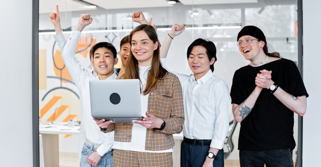 努力を重ねることで成果を出す英語学習者の姿を描いたイメージ