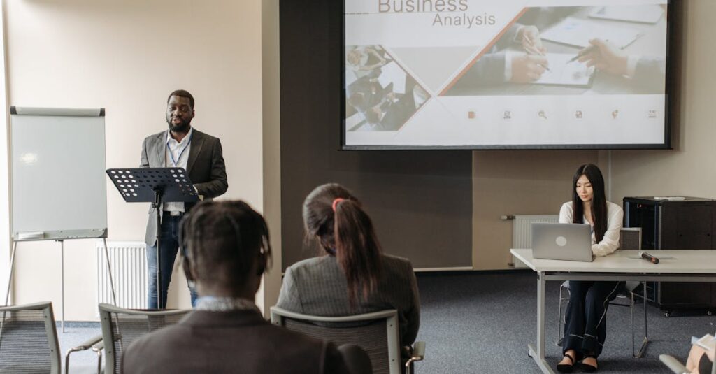 英語会議で積極的に発言できるようになった人物の成長イメージ